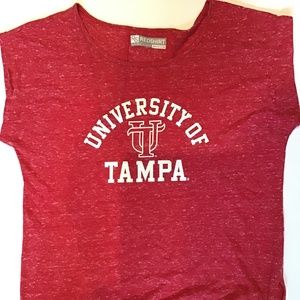 University of Tampa red and white speckled T-shirt size medium